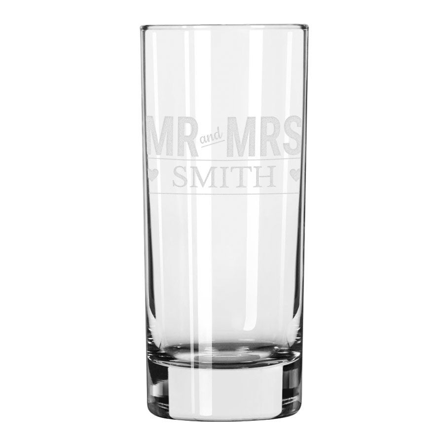 Wedding Birthday Personalised Hiball Glass Tumbler Engraved With Your Message 